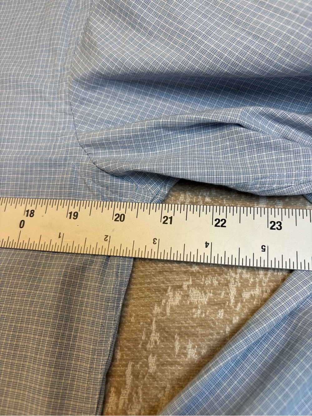 BOSS Hugo Boss Kason Slim Fit Dress Shirt Light Blue Micro Check Size 15.5 M EUC - Picture 3 of 8
